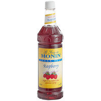 Monin Sugar Free Raspberry Flavoring / Fruit Syrup 1 Liter - 4/Case