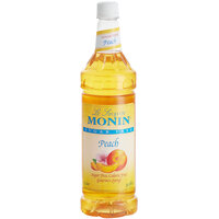 Monin Sugar Free Peach Flavoring / Fruit Syrup 1 Liter - 4/Case