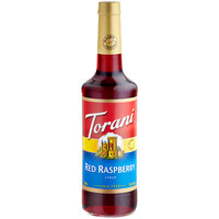 Torani Red Raspberry Flavoring Syrup 750 mL Glass Bottle - 12/Case