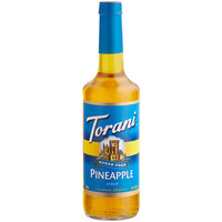 Torani Sugar-Free Pineapple Flavoring Syrup 750 mL Glass Bottle - 12/Case