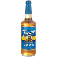 Torani Sugar-Free Caramel Flavoring Syrup 750 mL Glass Bottle - 12/Case