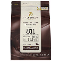 Callebaut Recipe 811 Dark Chocolate Callets™ 5.5 lb. - 8/Case