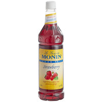 Monin Sugar Free Strawberry Flavoring / Fruit Syrup 1 Liter - 4/Case