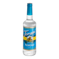 Torani Sugar-Free Almond Flavoring Syrup 750 mL Glass Bottle - 12/Case