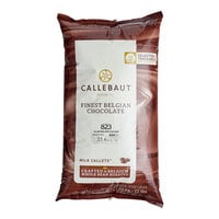 Callebaut Recipe 823 Milk Chocolate Callets® 22 lb. - 2/Case