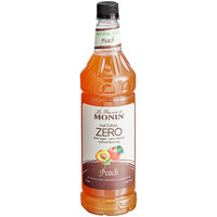 Monin Premium Zero Calorie Natural Peach Flavoring Syrup 1 Liter - 4/Case