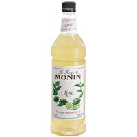 Monin Premium Lime Flavoring / Fruit Syrup 1 Liter - 4/Case