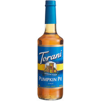 Torani Sugar-Free Pumpkin Pie Flavoring Syrup 750 mL Glass Bottle - 12/Case