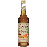 Monin Organic Caramel Flavoring Syrup 750 mL - 6/Case