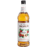 Monin Premium Peach Flavoring / Fruit Syrup 1 Liter - 4/Case