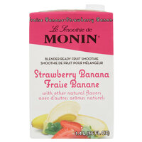 Monin 46 fl. oz. Strawberry Banana Fruit Smoothie Mix - 6/Case