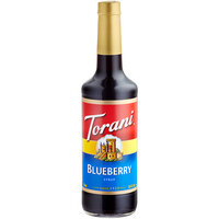 Torani Blueberry Flavoring / Fruit Syrup 750 mL Glass Bottle - 12/Case