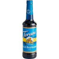 Torani Sugar-Free Blue Raspberry Flavoring Syrup 750 mL Plastic Bottle - 4/Case