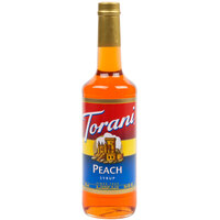 Torani Peach Flavoring / Fruit Syrup 750 mL Glass Bottle - 12/Case