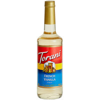 Torani French Vanilla Flavoring Syrup 750 mL Glass Bottle - 12/Case