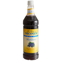 Monin Sugar Free Blackberry Flavoring Syrup 1 Liter - 4/Case