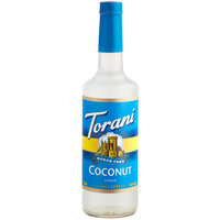 Torani Sugar-Free Coconut Flavoring Syrup 750 mL Glass Bottle - 12/Case