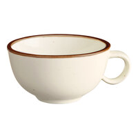 Acopa Keystone 8 oz. Vanilla Bean Porcelain Low Cup - 36/Case