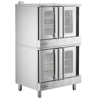 MainStreet Equipment EC2-D Double Deck Electric Full Size Convection Oven with Legs - 240V, 1 / 3 Phase, 11.9 kW