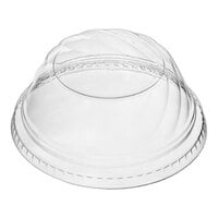 EcoChoice 5-12 oz. Compostable Clear Round Low Dome Dessert Lid with No Hole - 50/Pack