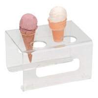 Dispense-Rite 4-Hole Clear Acrylic Ice Cream Cone Holder CTCS-4C