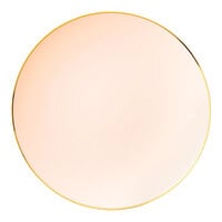 Posh Setting 10 1/4" Pink Round Plastic Coupe Plate with Gold Band - 120/Case