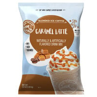 Big Train 3.5 lb. Caramel Latte Blended Ice Coffee Mix - 5/Case