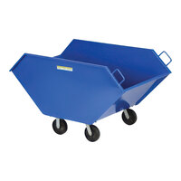 Vestil CHIP-26.7 26.7 Cu. Ft. Blue Steel Chip and Waste Truck with 8" Casters