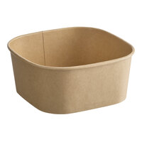 Choice 50 oz. Square Kraft PE-Lined Microwavable Take-Out Container - 50/Pack