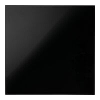 Posh Setting 12" Square Black Flat Mirrored Plastic Charger Plate - 50/Case