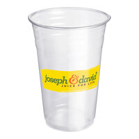 Joseph & David 20 oz. Custom Clear PET Plastic Squat Cold Cup - 600/Case