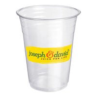 Joseph & David 16 oz. Custom Clear PET Plastic Squat Cold Cup - 1,000/Case