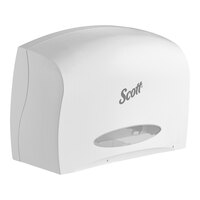 Scott® Essential 09603 White Coreless Jumbo Roll Toilet Tissue Dispenser with Stub Roll Section