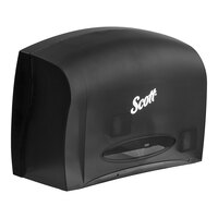 Scott® Essential 09602 Black Coreless Jumbo Roll Toilet Tissue Dispenser with Stub Roll Section