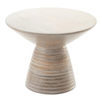 American Metalcraft Hampton Collection 7" Round Sun-Bleached Mango Wood Pedestal