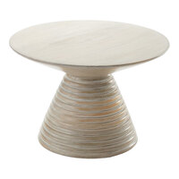 American Metalcraft Hampton Collection 9" Round Sun-Bleached Mango Wood Pedestal