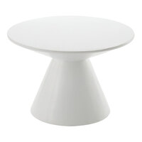 American Metalcraft Hampton Collection 9" White Round Sun-Bleached Mango Wood Pedestal