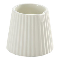 American Metalcraft 2.5 oz. White Fluted Ceramic Creamer CRCC2 - 12/Case
