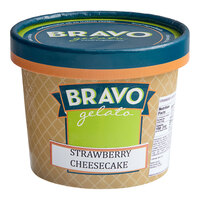 Bravo Gelato Strawberry Cheesecake Gelato Cup 8 oz. - 24/Case