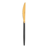 Amefa Soprano Gold and Black 9 1/16" 18/0 Stainless Steel Heavy Weight Table Knife - 12/Case