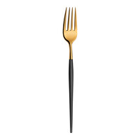 Amefa Soprano Gold and Black 7 15/16" 18/0 Stainless Steel Heavy Weight Table Fork - 12/Case