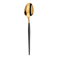 Amefa Soprano Gold and Black 5 7/8" 18/0 Stainless Steel Heavy Weight Teaspoon - 12/Case