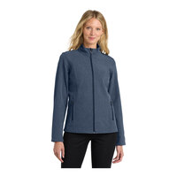 Port Authority L317 Women's Customizable Navy Heather Core Soft Shell Jacket - 4X