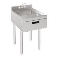 Krowne Silver Series 18-18ST 1 Bowl Underbar Sink with Faucet and Soap and Towel Dispenser - 18" x 22 1/2"