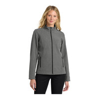 Port Authority L317 Women's Customizable Pearl Gray Heather Core Soft Shell Jacket - 4X