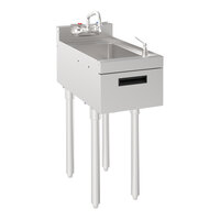 Krowne Silver Series 18-12DST 1 Bowl Underbar Sink with Faucet and Soap and Towel Dispenser - 12" x 22 1/2"