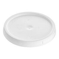 BWAY 5 Gallon White Round Pail Cover with Tear Skirt and Gasket - 10/Case