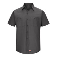 Red Kap SX20 Men's Short Sleeve Charcoal Customizable Moisture-Wicking Work Shirt with MIMIX Flex Panels - Small