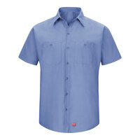 Red Kap SX20 Men's Short Sleeve Light Blue Customizable Moisture-Wicking Work Shirt with MIMIX Flex Panels - Extra Large