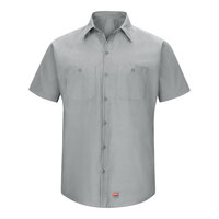 Red Kap SX20 Men's Short Sleeve Gray Customizable Moisture-Wicking Work Shirt with MIMIX Flex Panels - 4X